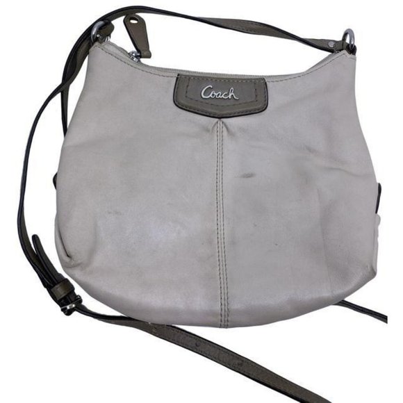 Coach Handbags - coach small beige leather cross body bag